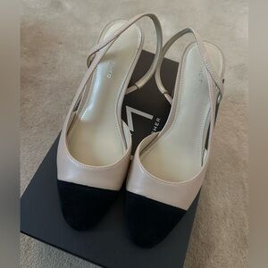 Marc Fisher Black and nude slingback Heels